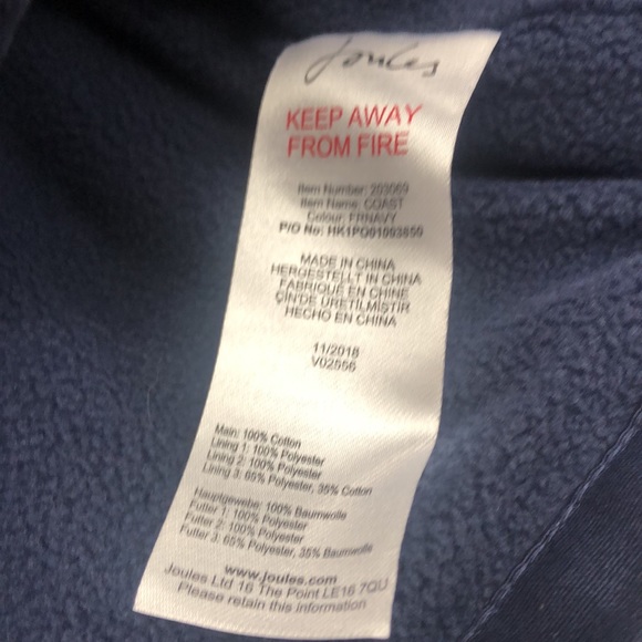 Joules Girl’s Navy Jacket With Hood, Size 3 Yr - Picture 11 of 11